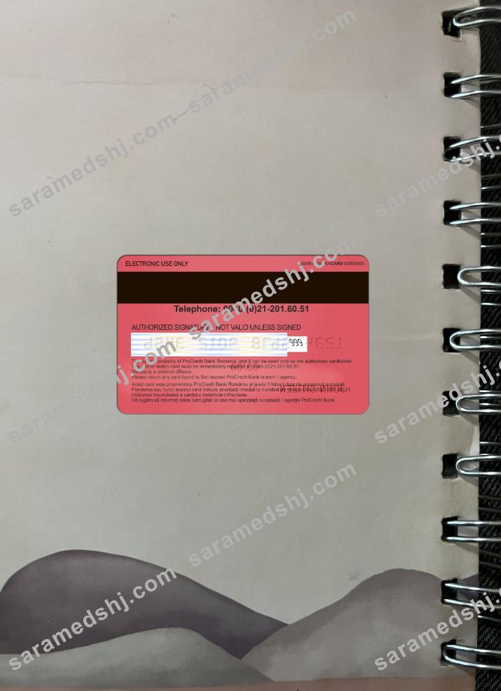 Romania ProCredit Bank Visa Electron photolook back